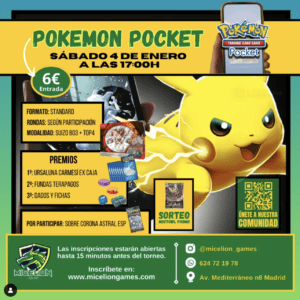 Inscripción TORNEO POKEMOM POCKET (Sábado 04/01)