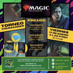 Inscripción TORNEO PRECONSTRUIDO COMMANDER (Viernes 17/01)