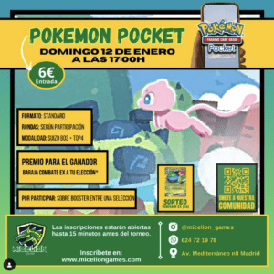 Inscripción TORNEO Pokemon Pocket (Domingo 12/01)