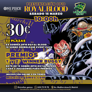 Inscripción Presentación One Piece 10 Royal Blood