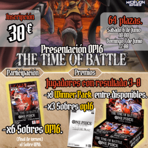 Inscripción presentación OP16 Domingo 17:00