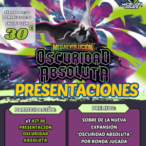 Inscripción PRESENTACIÓN OSCURIDAD CRECIENTE (Sabado)