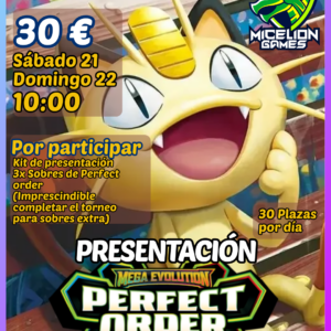 Inscripción PRESENTACIÓN Perfect Order (DOMINGO)